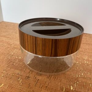 Vintage Pyrex Wood Grain and Glass Storage Container